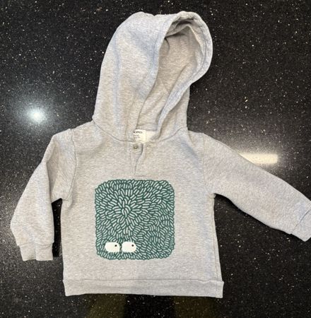 Monoprix Kapuzenpulli, Gr. 80/86 Grau, Warm für den Winter