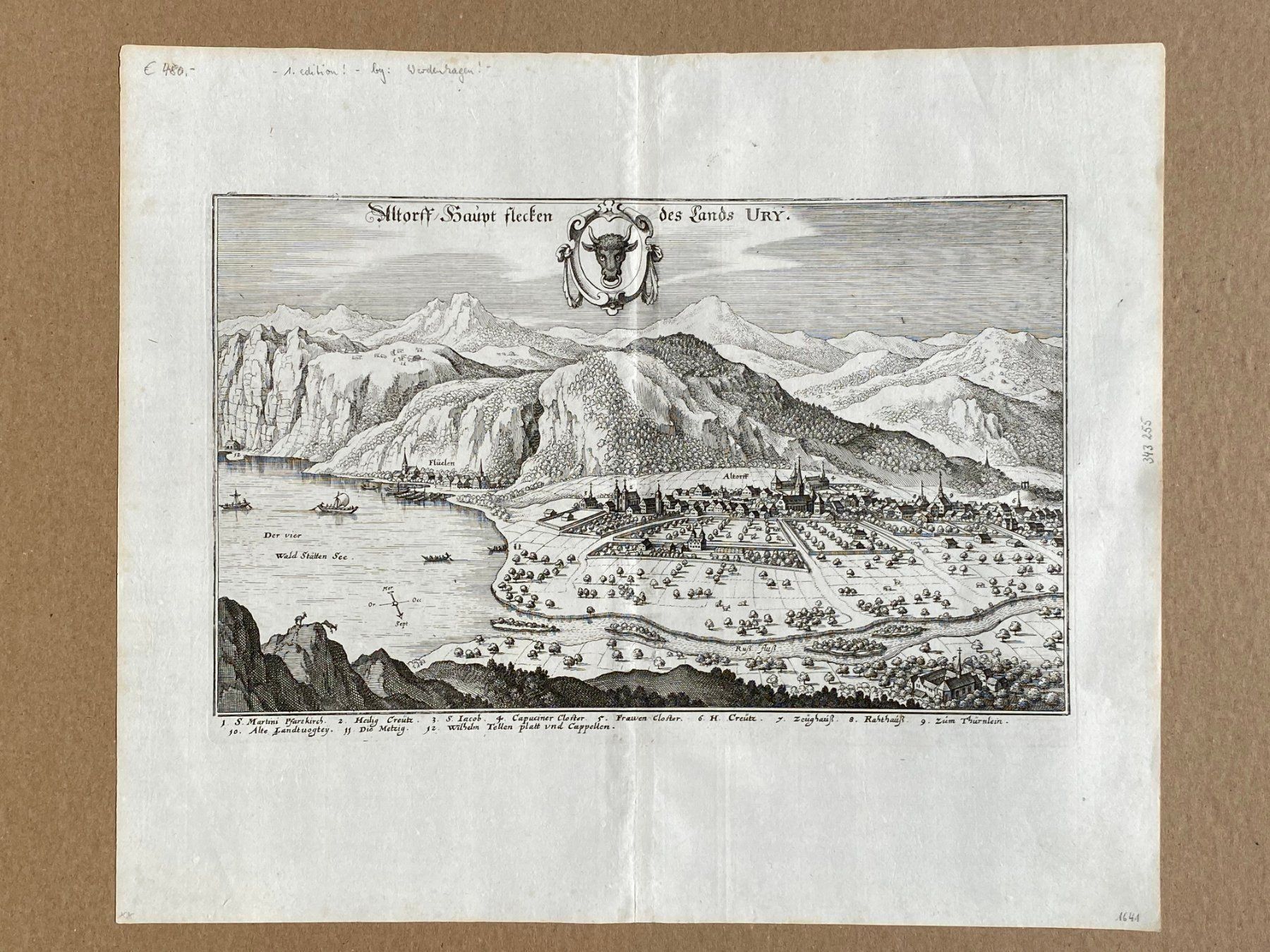 Stiche: Stich Altdorf Original Merian um 1640 – Gebraucht aus Vaduz von Unikate-Markt