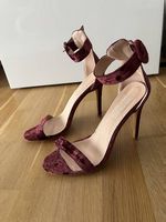 Samt high heels Bordeaux 