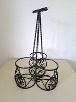 Porte-bouteilles décoratif en métal noir, vintage !