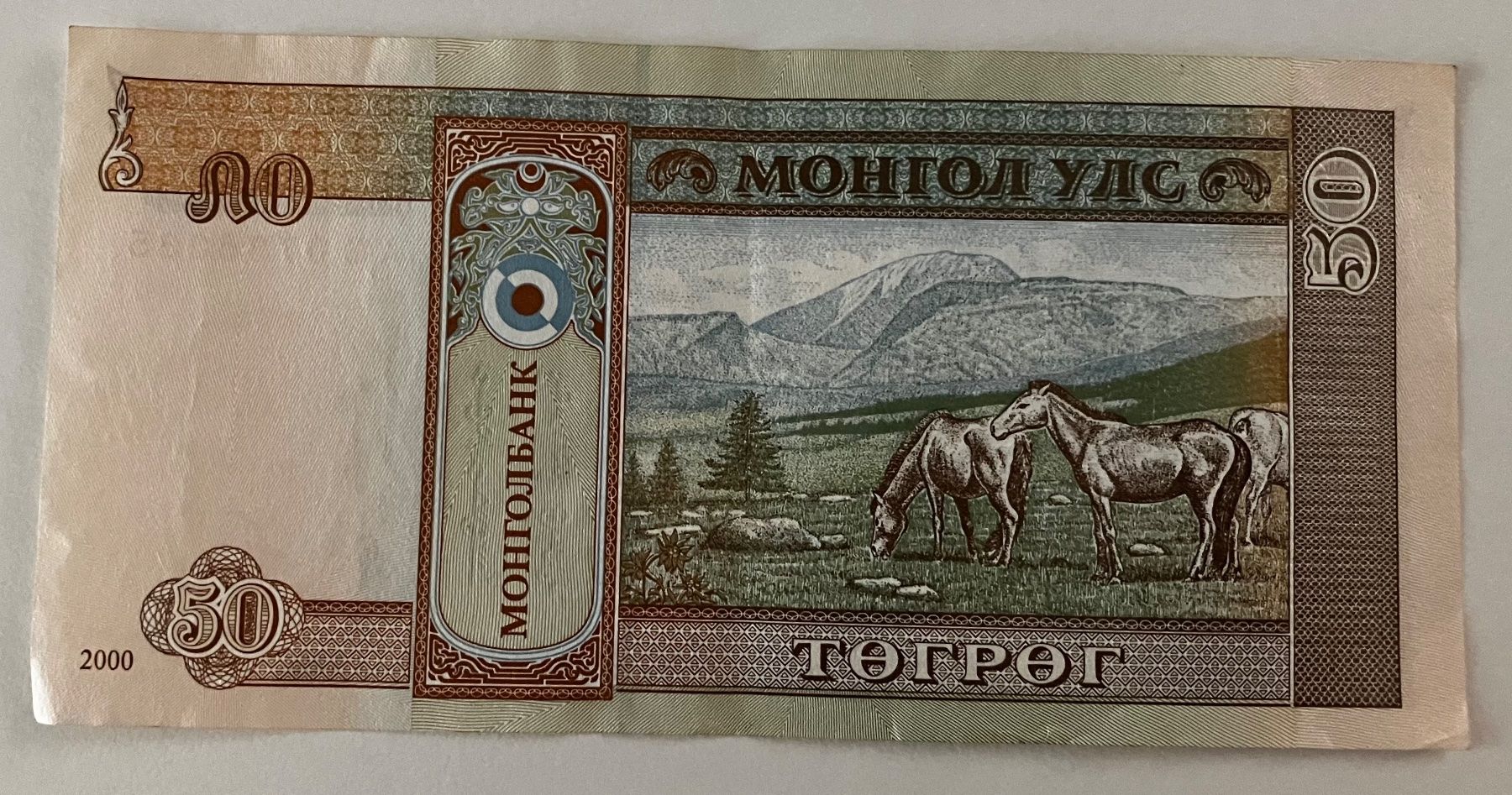 Banconote: Mongolei 20 Tugrik 2000 – Usato da Algetshausen venduto da Carrhard 1