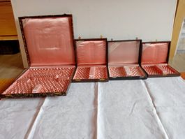 Konvolut Besteckkästen Vintage 4 Stück verschiedene Größen
