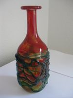 MDINA Art Glass Vintage 1970s, Brutalist Textured Glass Vase