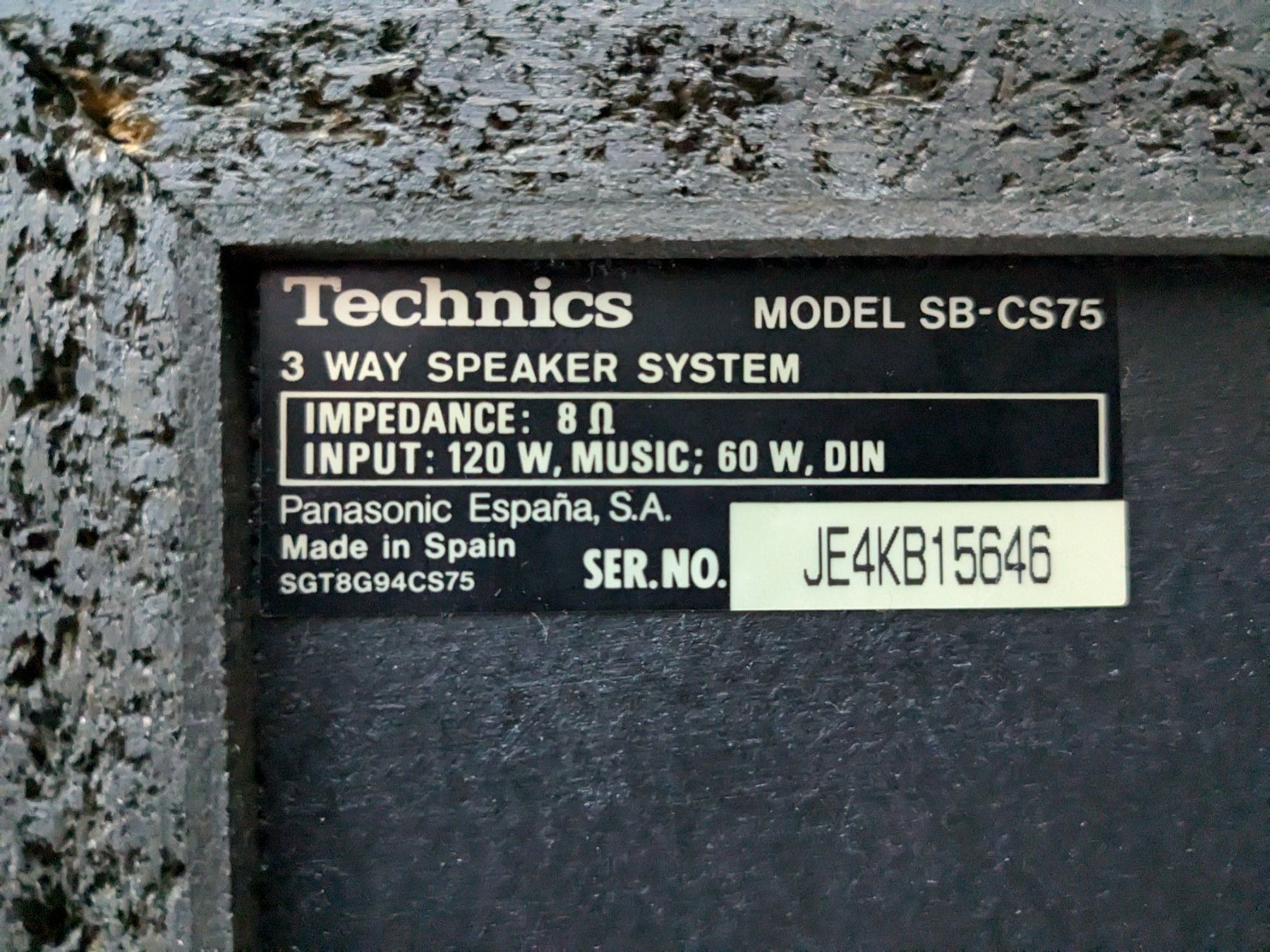 Technics Lautsprecher: 2 Stück Lautsprecher Technics SB-CS75 – Gebraucht aus Port von gecotom 3