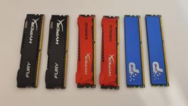 Lot de 6 barrettes RAM Kingston HyperX Fury 28 GB en tout