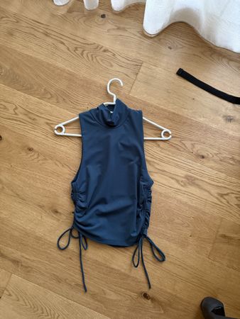 Damen Oberteil Tanktop Rollkragen blau Grösse M