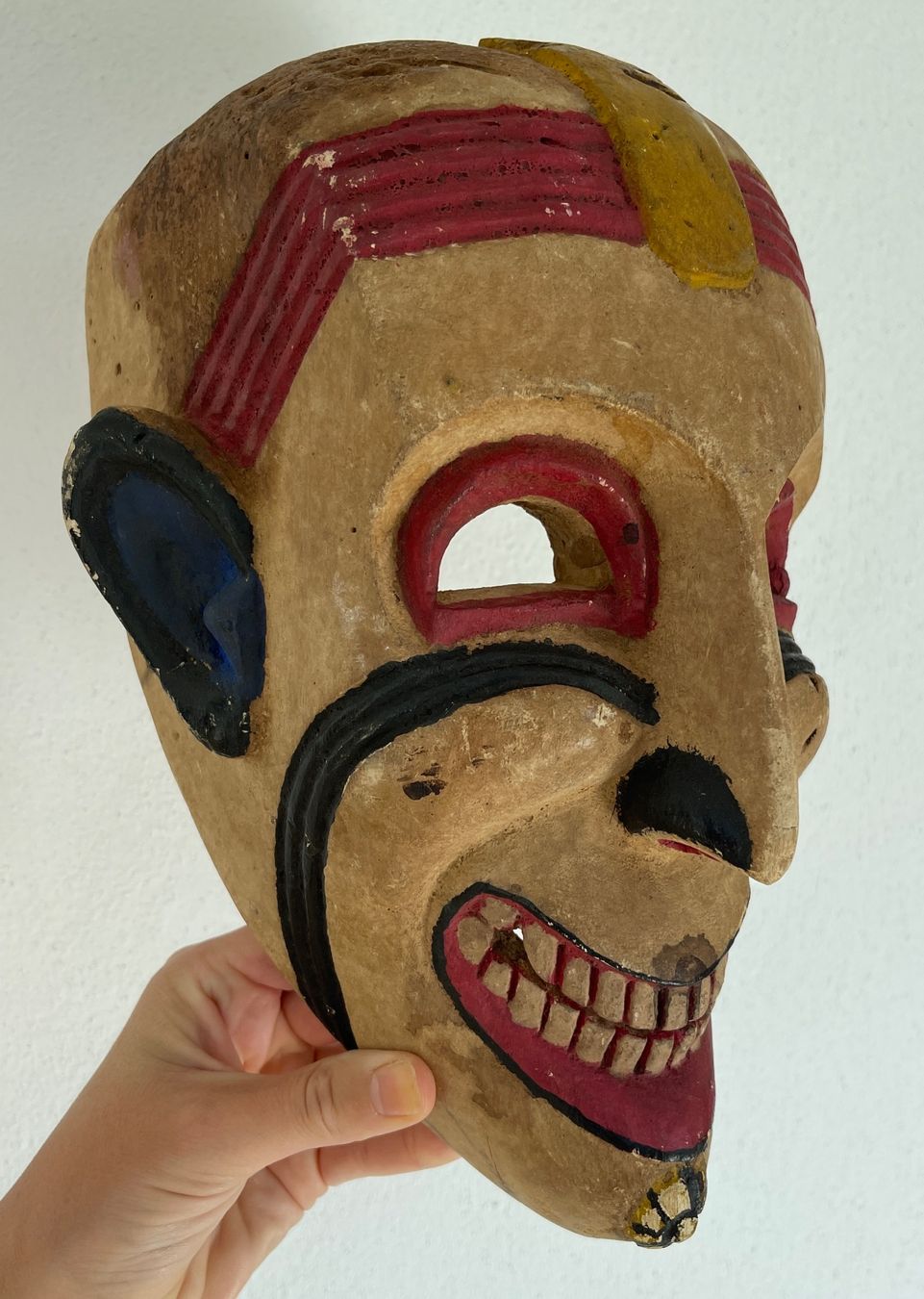Skulpturen & Statuen: seltene alte Holz Maske Herkunft unbekannt 29 cm – Gebraucht aus Rüthi (Rheintal) von Kunsthaus777 3