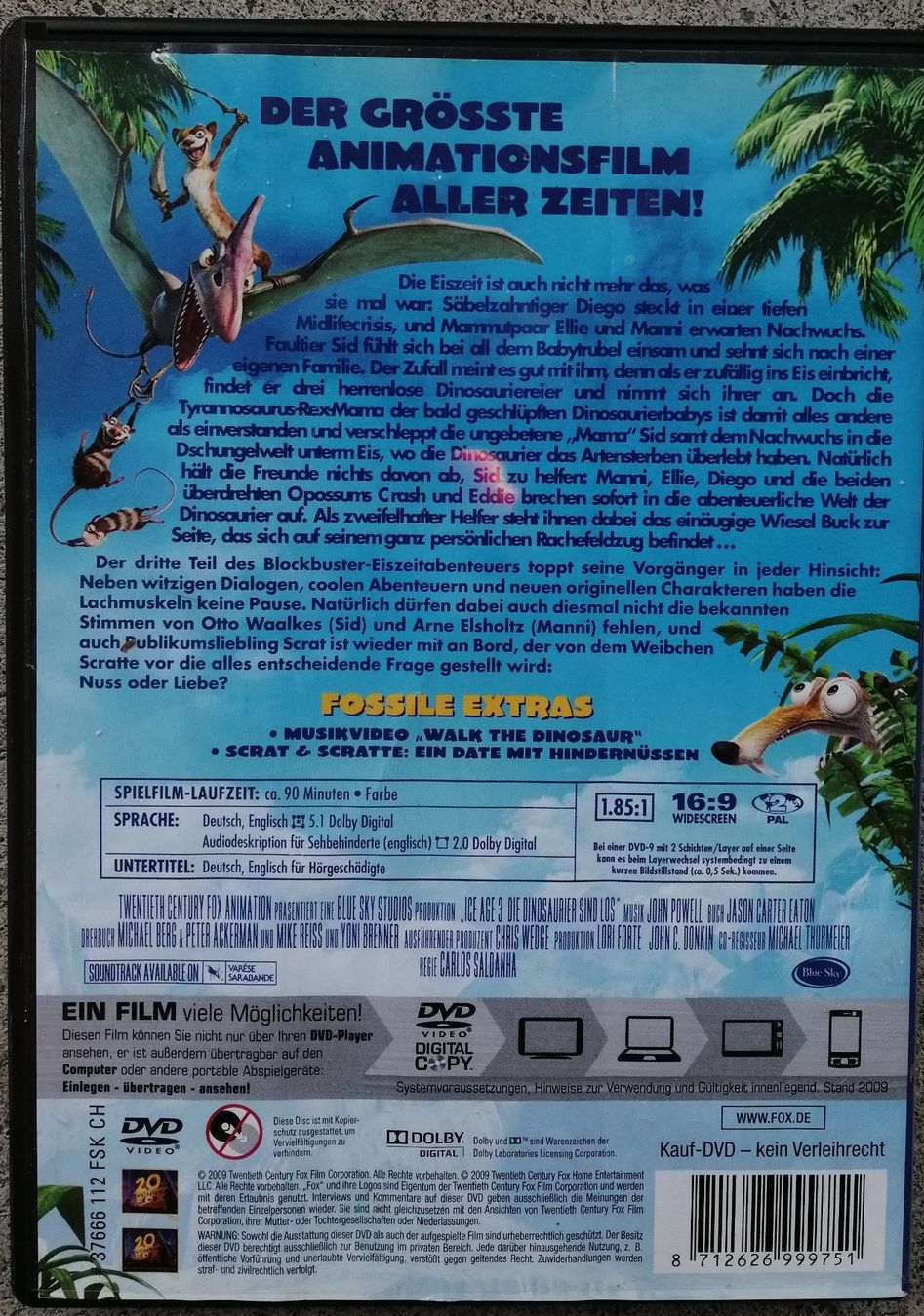Tutti i DVDs: DVD Ice Age 3 - Die Dinosaurier sind los – Usato da Schaffhausen venduto da Domifran 1