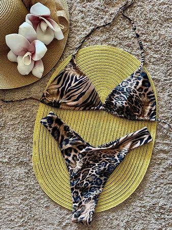 🏝Sexy Animal Print Bikini Set Gr. S -Neu - Versand gratis