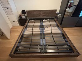 Bettgestell 160x200 cm im Vintage-Look inkl. 2 Lattenrosten