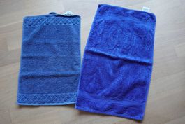 2x Frottiertuch Gästetuch blau - gut erhalten
