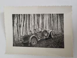 Original Foto Wehrmacht Fahrzeug Wald s/w Zustand gut Rmu