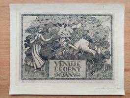 Exlibris Stanislav Kulhanek - Original Radierung signiert