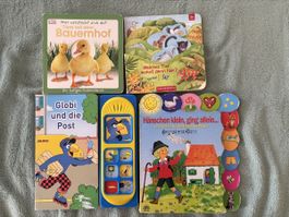 Kinderbücher-Set: Bauernhof, Globi, Tiere, Hänschen klein