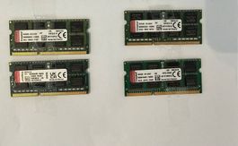 4x Kingston SO-DIMM RAM-Module (2x 8GB, 2x 4GB) DDR3L 