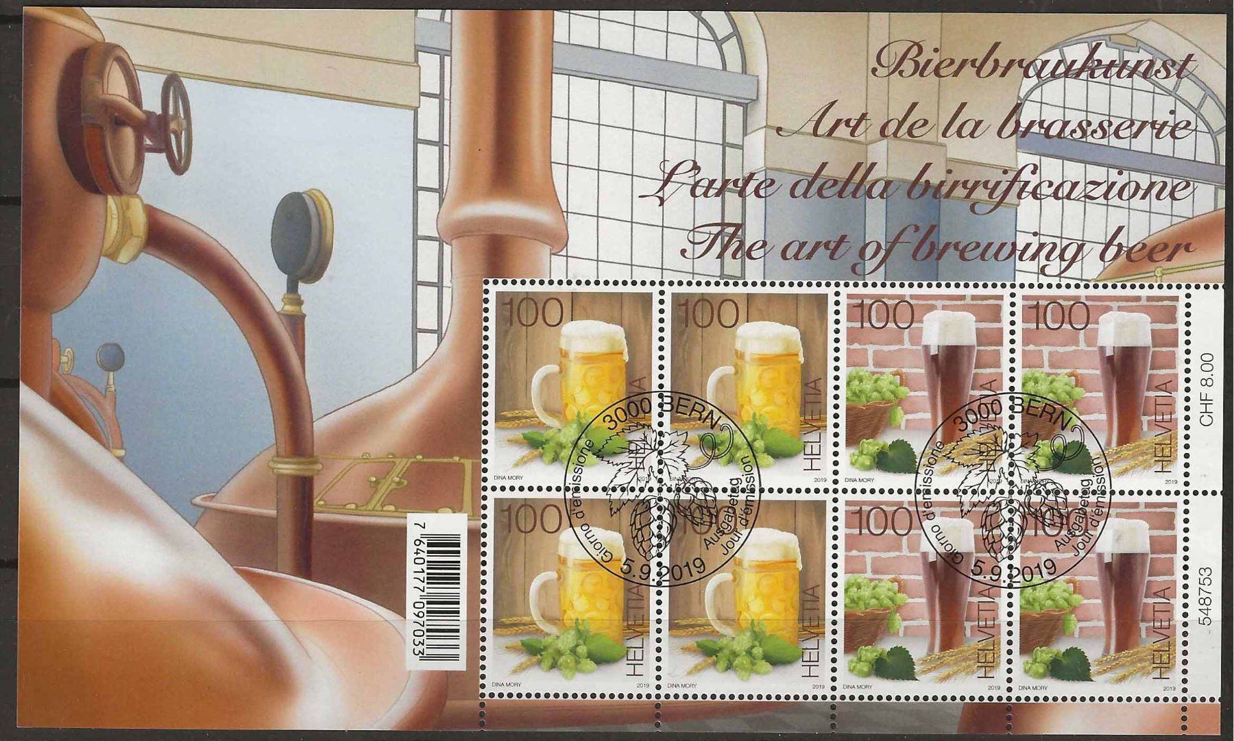 Tutti i francobolli: M1747 - Feuillet Brassage de bière 1er jour – Usato da Trélex venduto da Phil_Albert