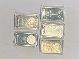 (2991) 5x 1Unze APMEX Silber, Barren