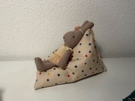 Sitzsack beige für Puppenhaus - passt auch zu Maileg