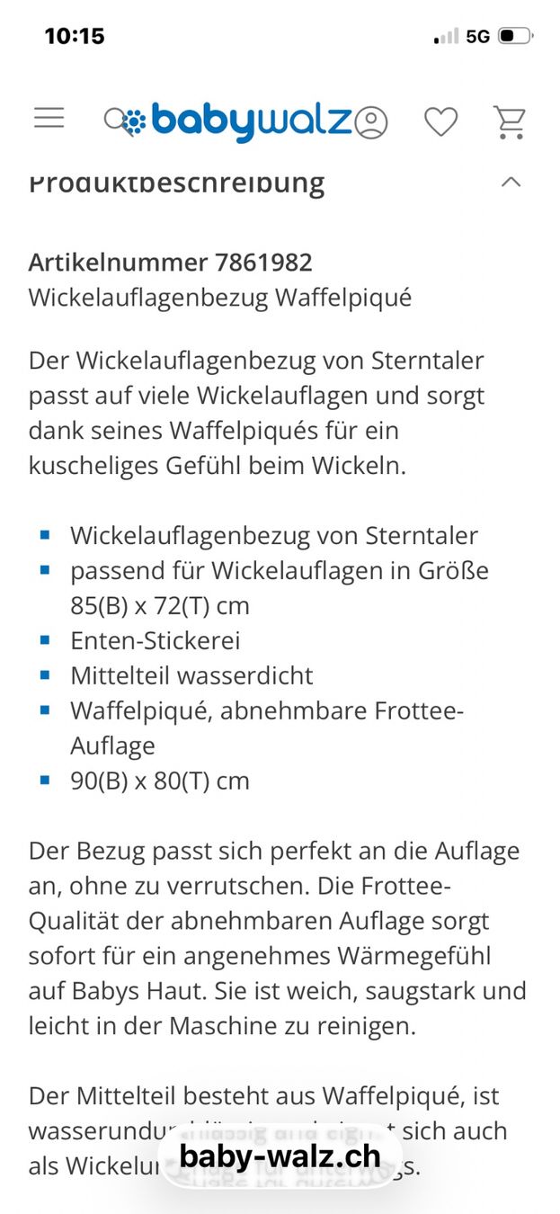 Wickeltisch & Zubehör: Wickelauflage Überzug Sterntaler mint – Gebraucht aus Obergerlafingen von cabo4 3