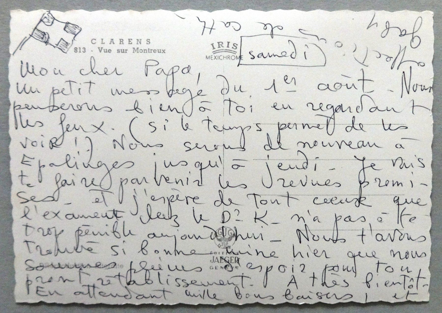 Cartoline postali: Clarens - Vue sur Montreux – Usato da Fétigny venduto da Billy2miny 1