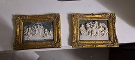 Sculptures bas de relief encadré