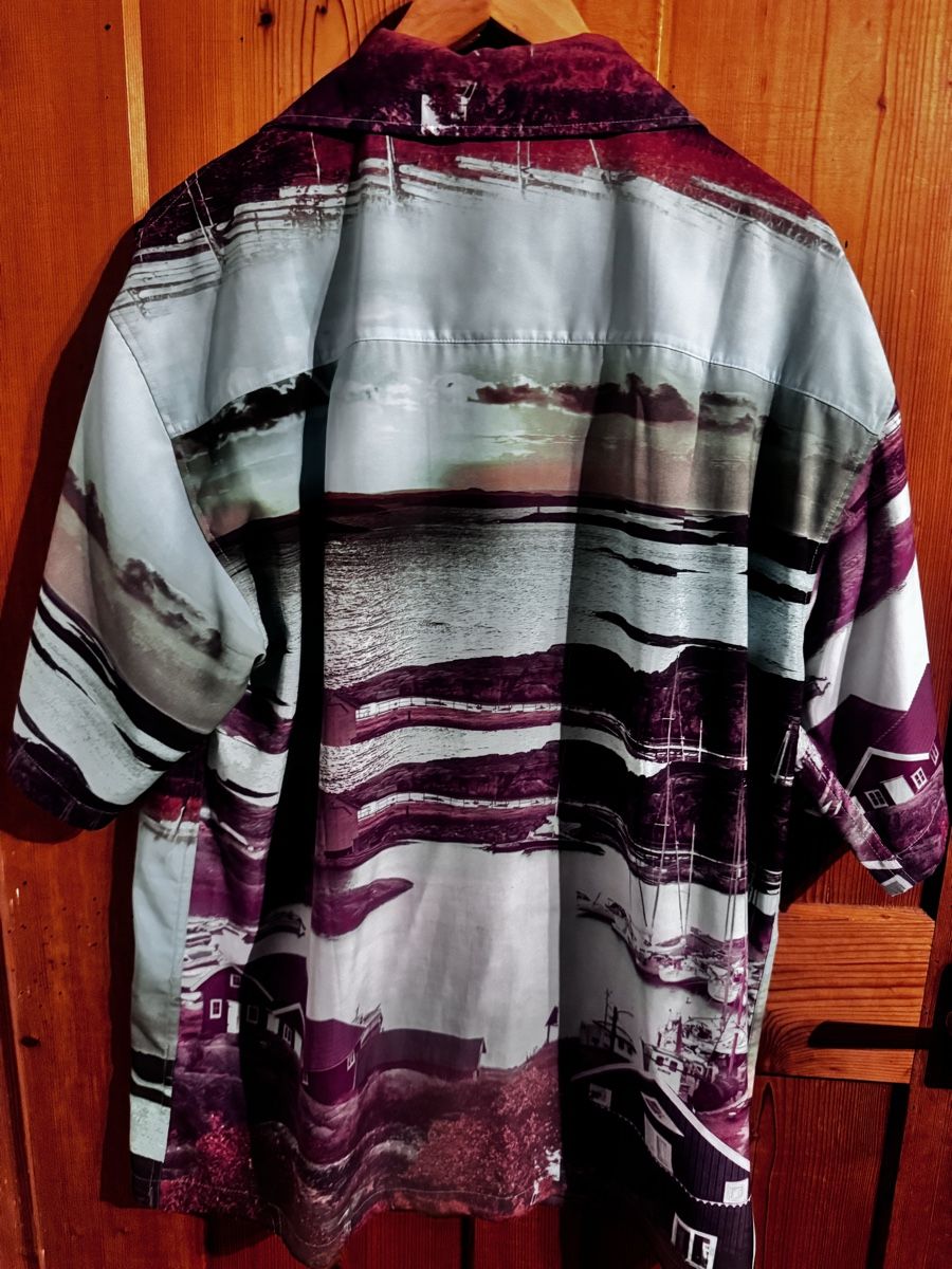 Weekday Camicie: Weekday Kurzarmhemd mit Landschaftsmotiv Grösse S – Nuovo (secondo la descrizione) da Beinwil am See venduto da Tas. 1