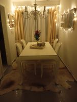 Massiver Esstisch mit 4 Stühlen – Barock / Shabby Chic