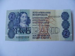 Banknote Südafrika 2 Rand, Reserve Bank, Gebrauchter Zustand
