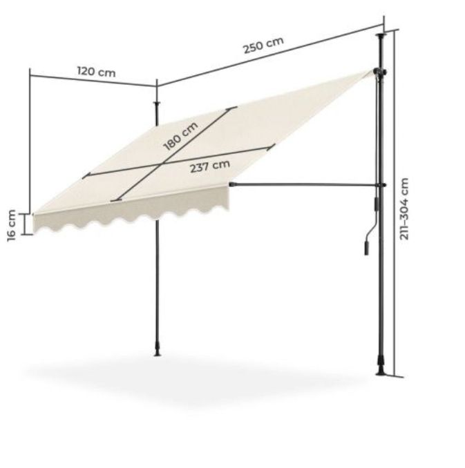 Markisen: Klemmmarkise beige 250 x 180 cm – Neu (gemäss Beschreibung) aus Rotkreuz von NextChance 3