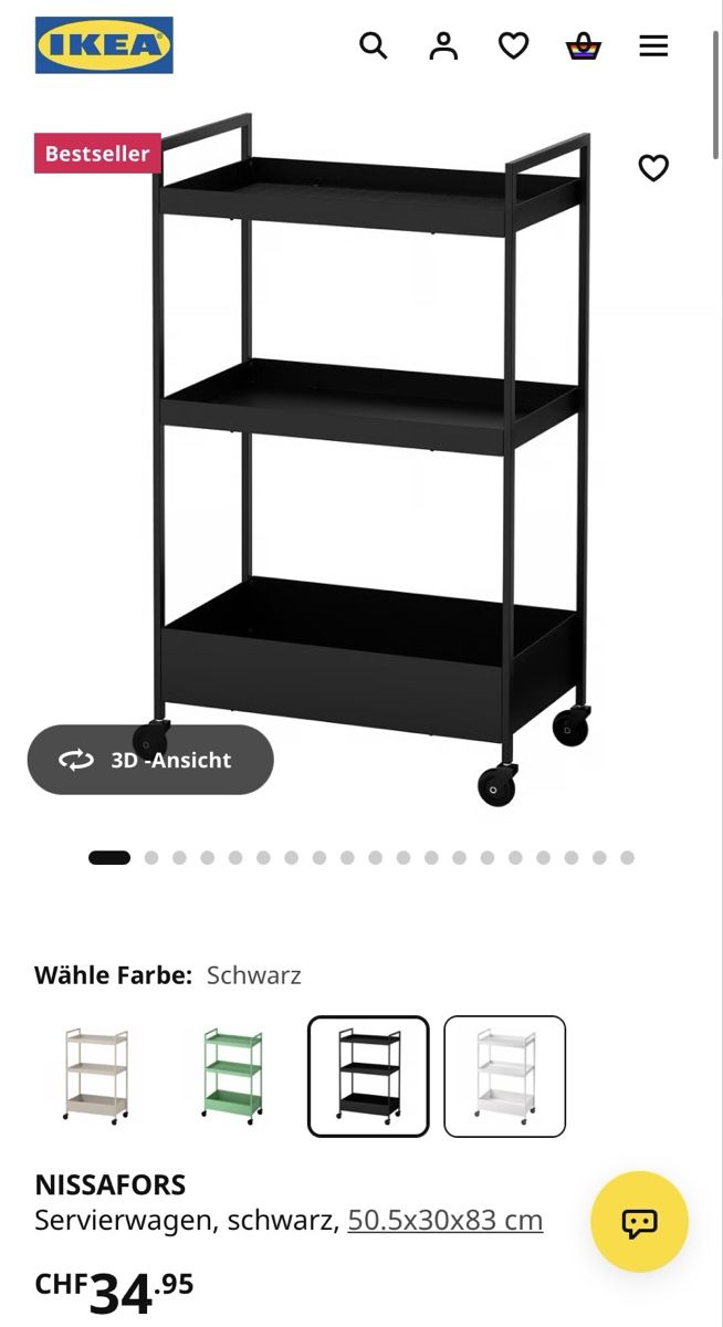Ikea Carrelli di servizio: Ikea Nissaford schwarz – Usato da Luzern venduto da publikum 2