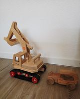Ensemble de jouets en bois - pelleteuse et petite voiture 