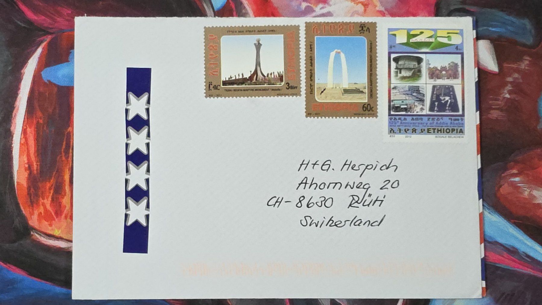 Tous les timbres: CL32 Enveloppe + Timbre Ethiopie 2012 – D'occasion à Cousset par Patrick_Collections