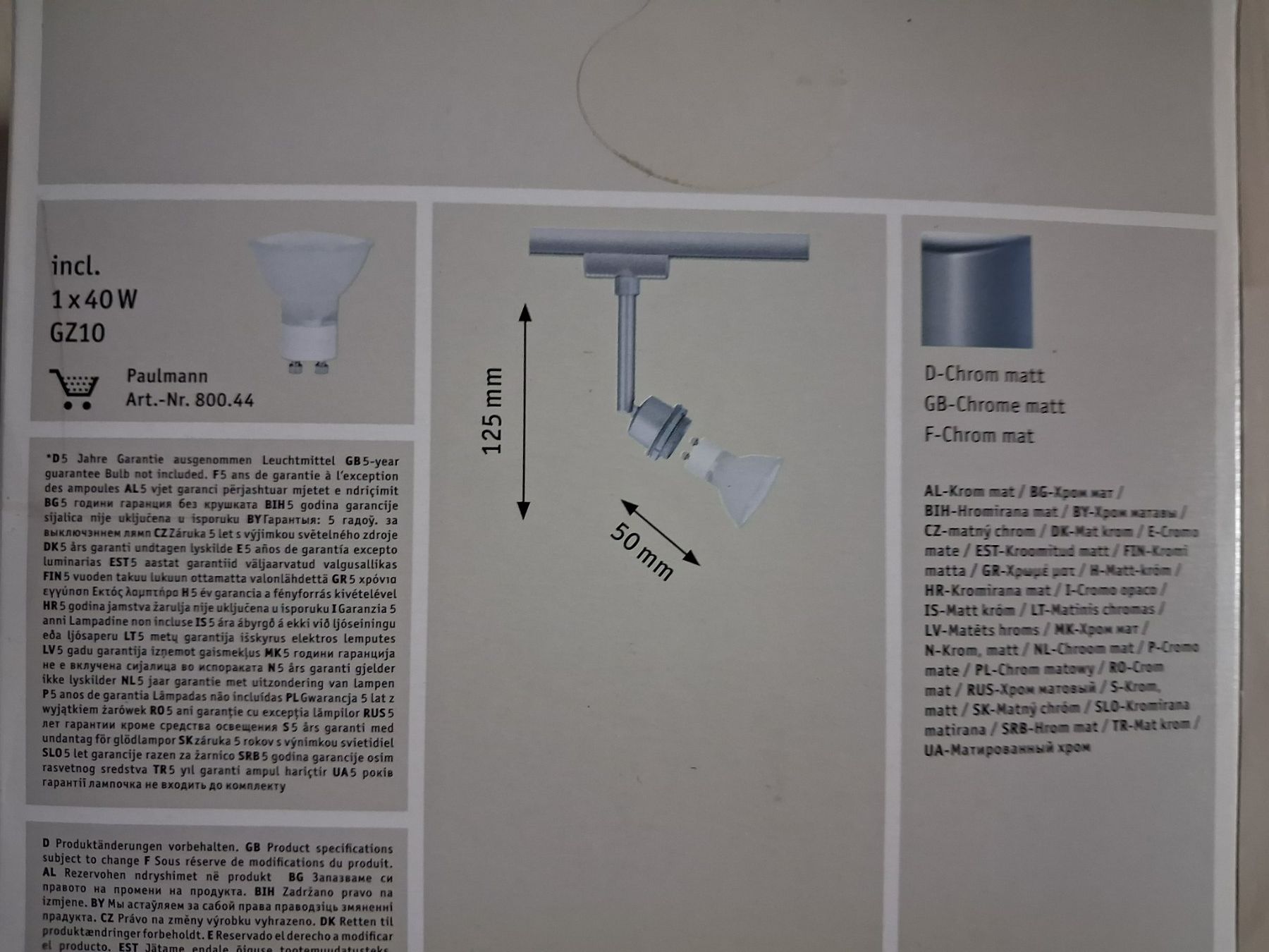 Paulmann Lustres & lampes de plafonds: SPOTLAMPE   40 WATT PAULMANN SYSTEM – Neuf avec emballage d'origine à langnau par Santos1411 1