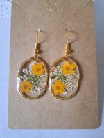 Herbst Style Blumen Ohrringe Orange Goldfarben Neu