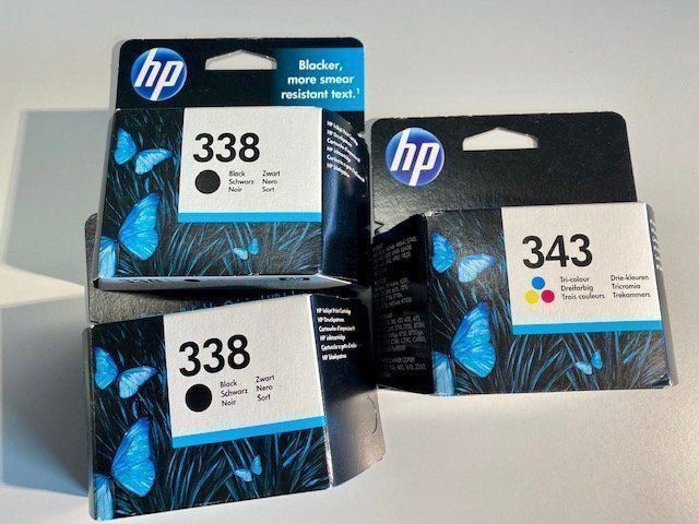 2 Cartucce HP 338 E 343 Rigenerate – Nero E Tricolore Per Deskjet 460c, 460cb, 460wbt, 460wf E Molti Altri