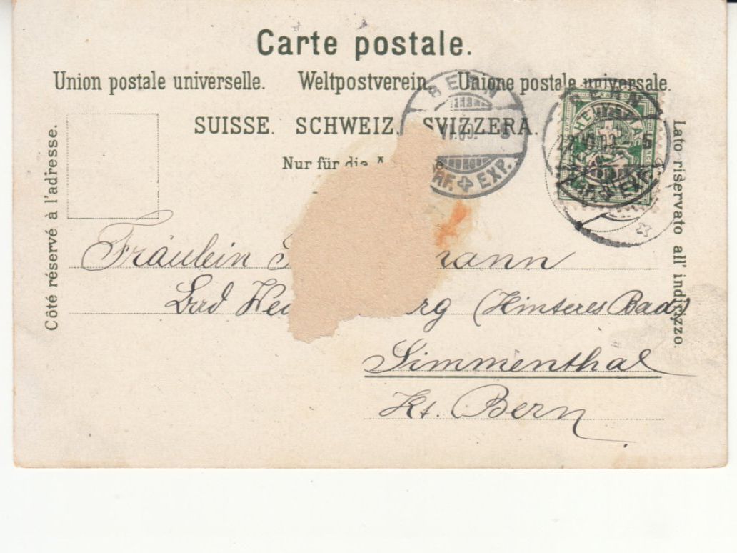 Cartoline postali: Matterhorn befliegen 1900 – Usato da Bürglen TG venduto da StampGraf 1