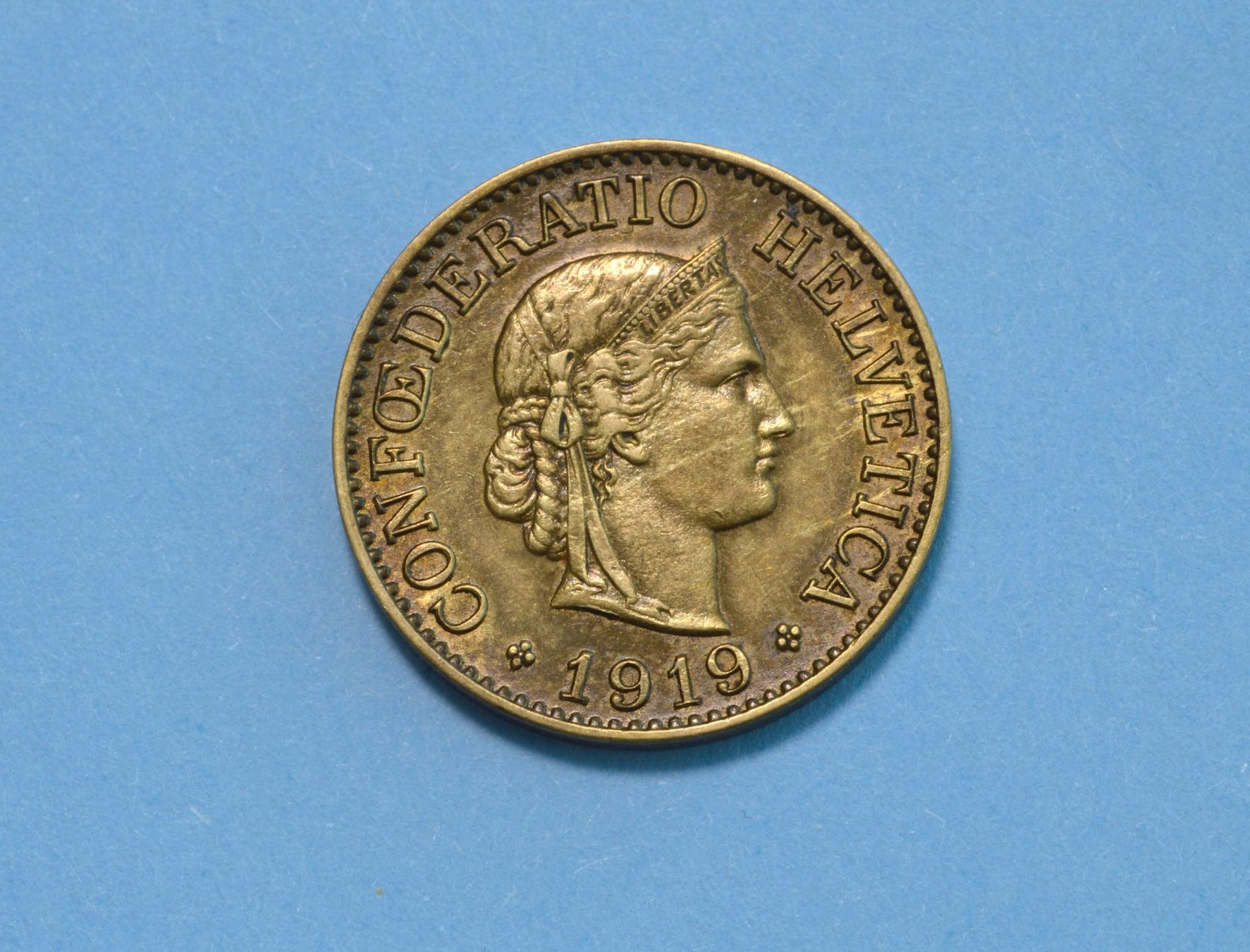 Tutti le monete: 10 Rappen 1919  Messing – Usato da Oberglatt ZH venduto da dil_85sh