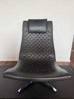 Original de Sede Design-Drehsessel – schwarzes Leder – Swiss