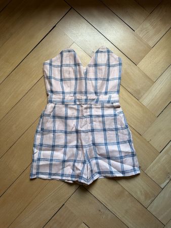 LOVERS + FRIENDS - Bustier-Jumpsuit rosa kariert XS