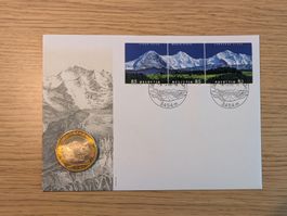 Numisbrief Jungfrau 2012 - 10 Franken Bimetal Münze