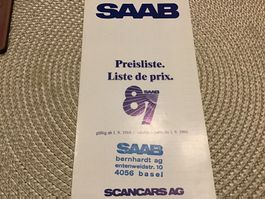 Saab Preisliste gültig ab 1.9.1986