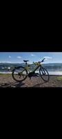 Top E-Bike gelb, neuwertig, mit kindervelo-kupplung