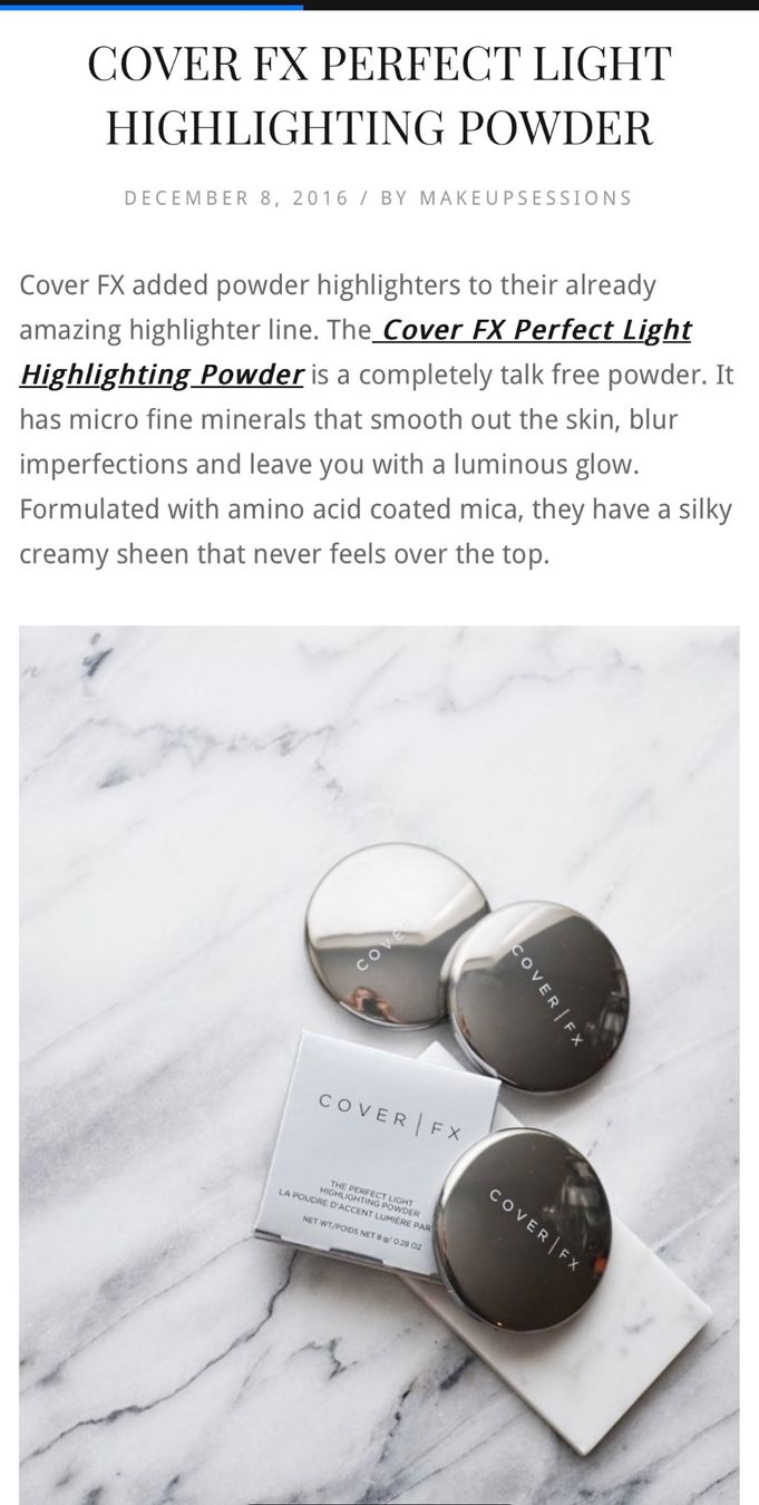 Make-up: COVER FX THE PERFECT LIGHT HIGHLIGHTING POWDER SUNLIGHT – Usato da Zürich venduto da deruja 8