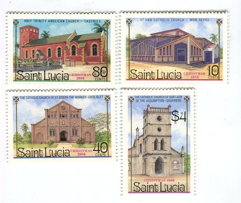 Tous les timbres: Briefmarken "Kirchen". St. Lucia. – Neuf avec emballage d'origine à Basel par Butsch5