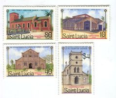 Briefmarken "Kirchen". St. Lucia.
