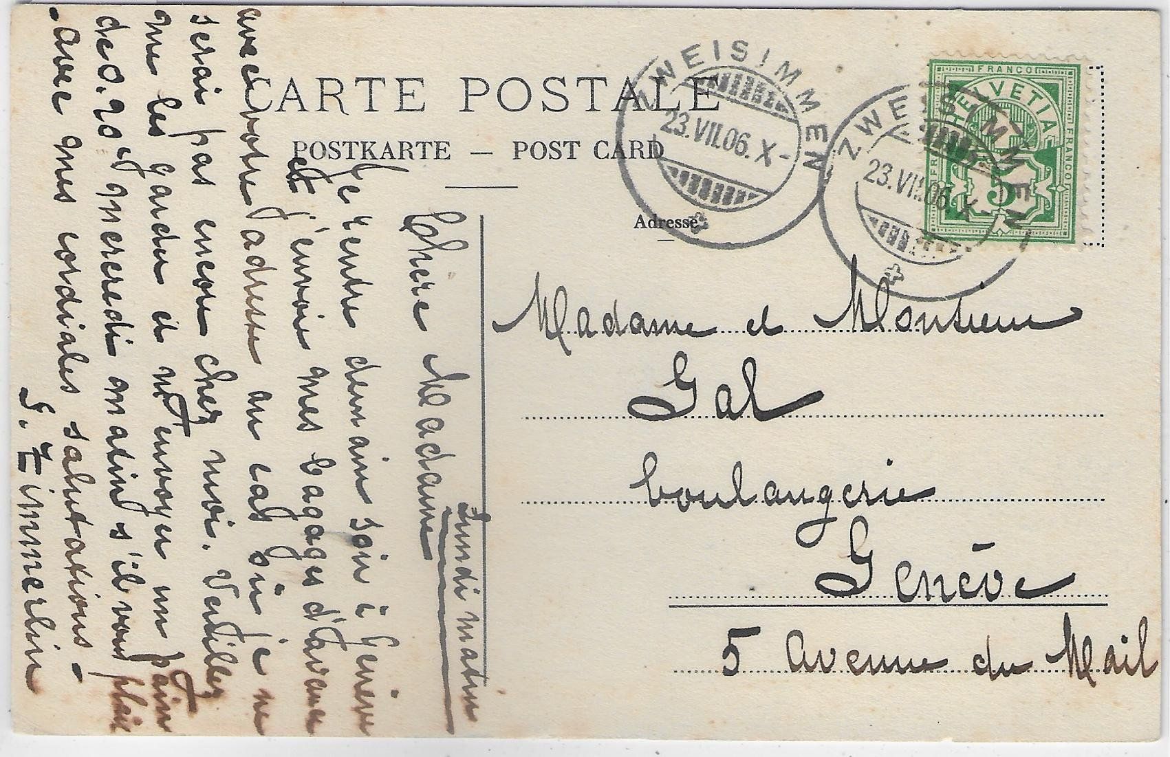 Cartoline postali: Zweisimmen - Hotel Krone - animee belebt – Usato da Ettingen venduto da Kartenplanet 1