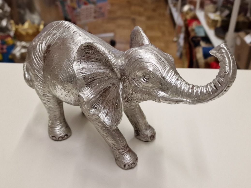 Statuette: Deko Elefant Silber Optik – Nuovo e nell'imballaggio originale da Schaffhausen venduto da AtelierPudesco