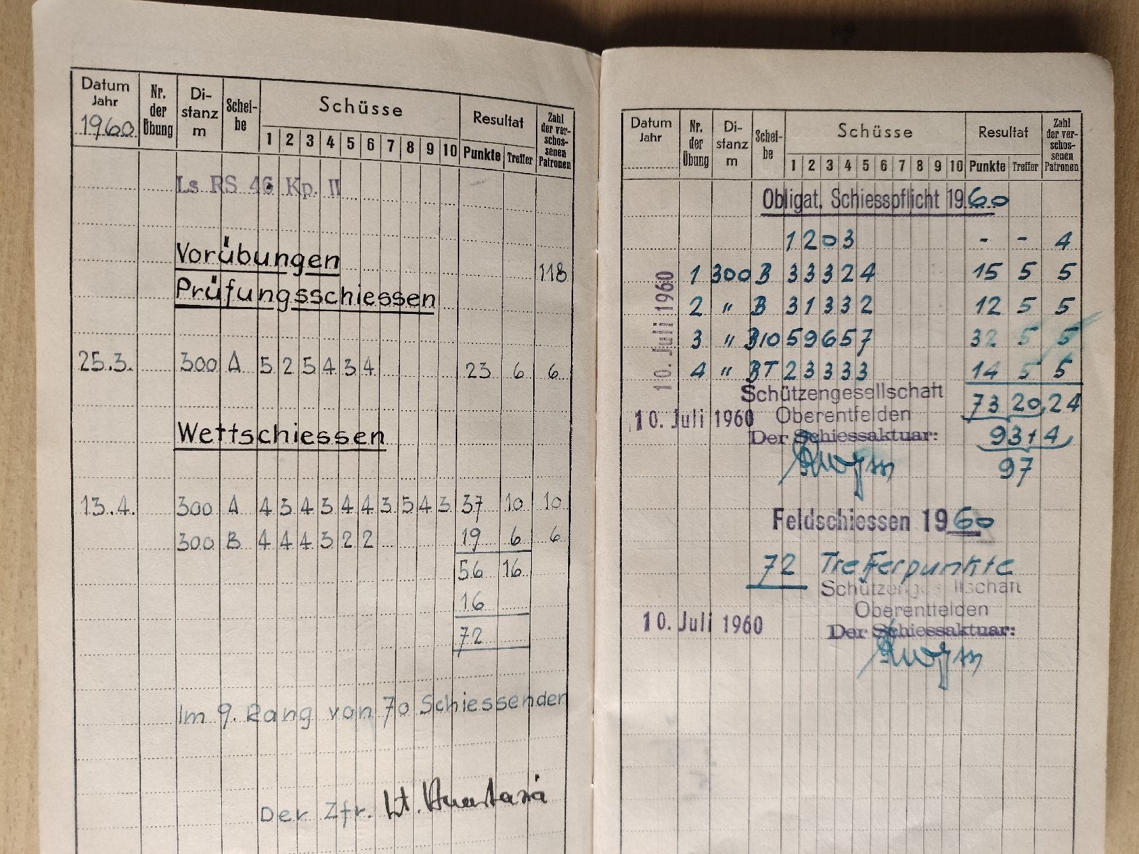 Documenti: Altes Schweizer Armee Militär Schiessbüchlein 1960 – Usato da Schwanden Sigrisw venduto da len_9yqg 5