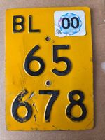 Velonummer BL 2000 gelb Mofanummer Plaque Mofa
