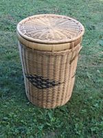 Wäschekorb Rattan mit Deckel rund 60cm hoch guter Zustand